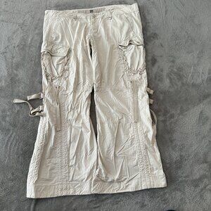 Marithe Francois Girbaud Khaki Cargo Pants FR 36 *see Measurements 90s Y2K Flare